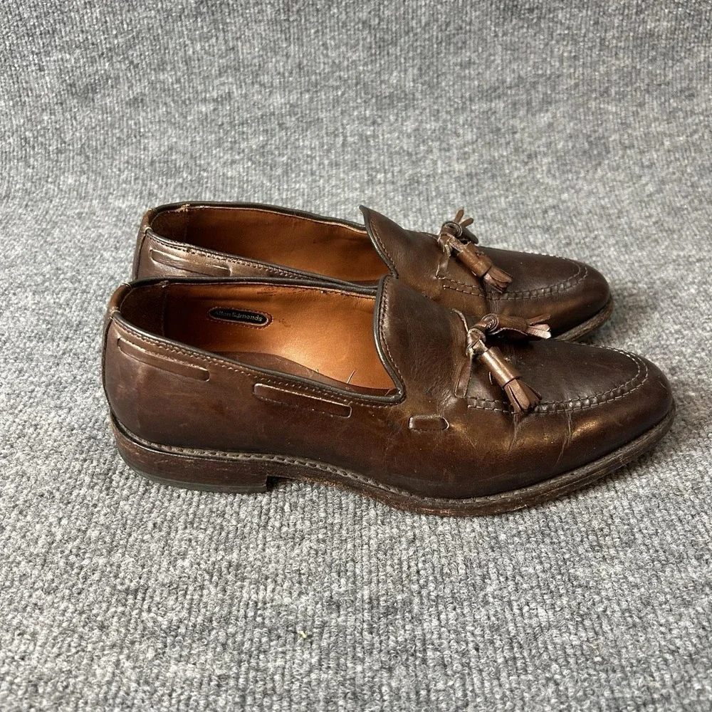 Allen Edmonds Grayson Loafer Shoes Mens Size 7.5 EE Brown Leather Tassel Dress